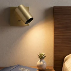 Applique da comodino orientabile con interruttore ottone ooro