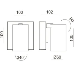 Applique da comodino orientabile con interruttore ottone ooro
