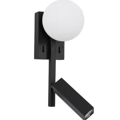 Applique da comodino orientabile nero per camera da letto moderna
