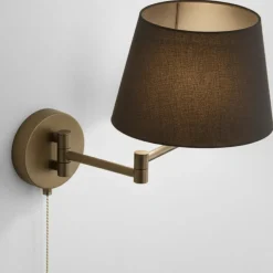 Applique da comodino per camera da letto marrone con paralume crane perenz
