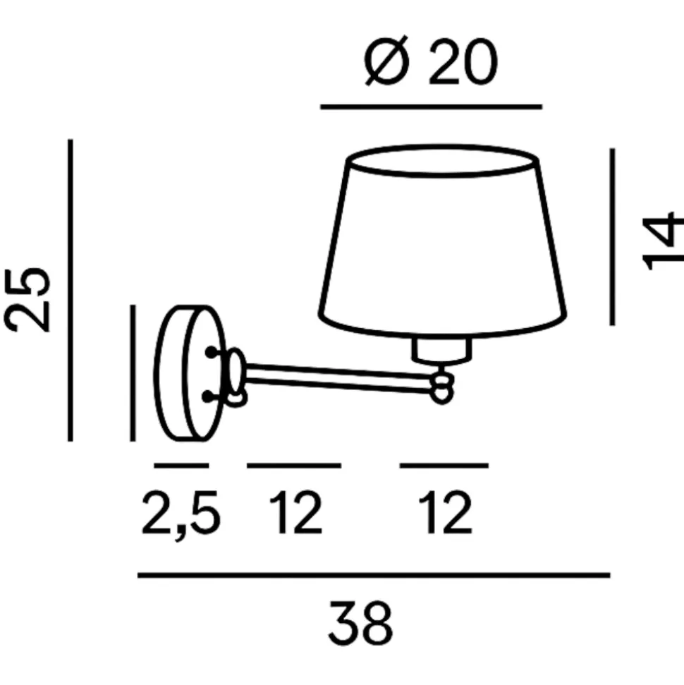 Applique da comodino per camera da letto marrone con paralume crane perenz