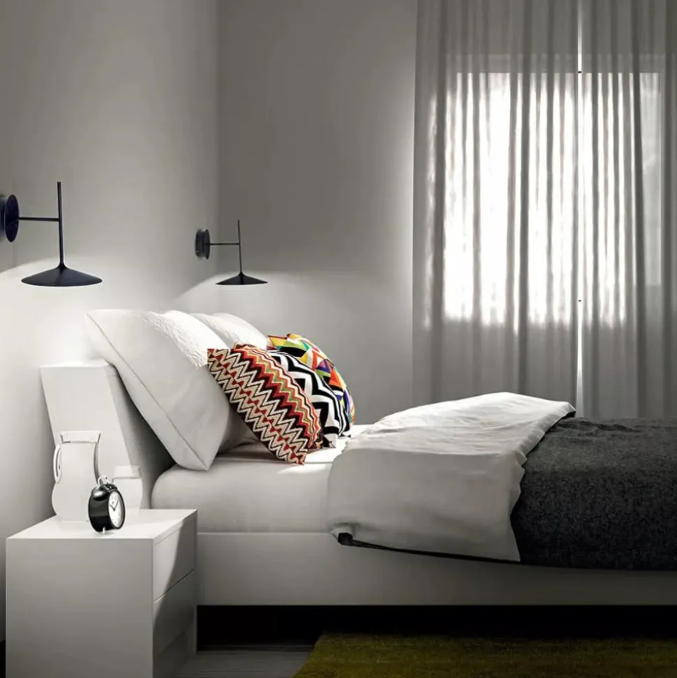 Applique da comodino poe led 3000k nera moderna
