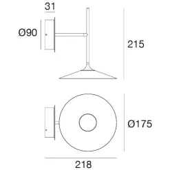 Applique da comodino poe led 3000k nera moderna