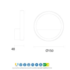 Applique da comodino 8w 3000k per camera da letto moderna