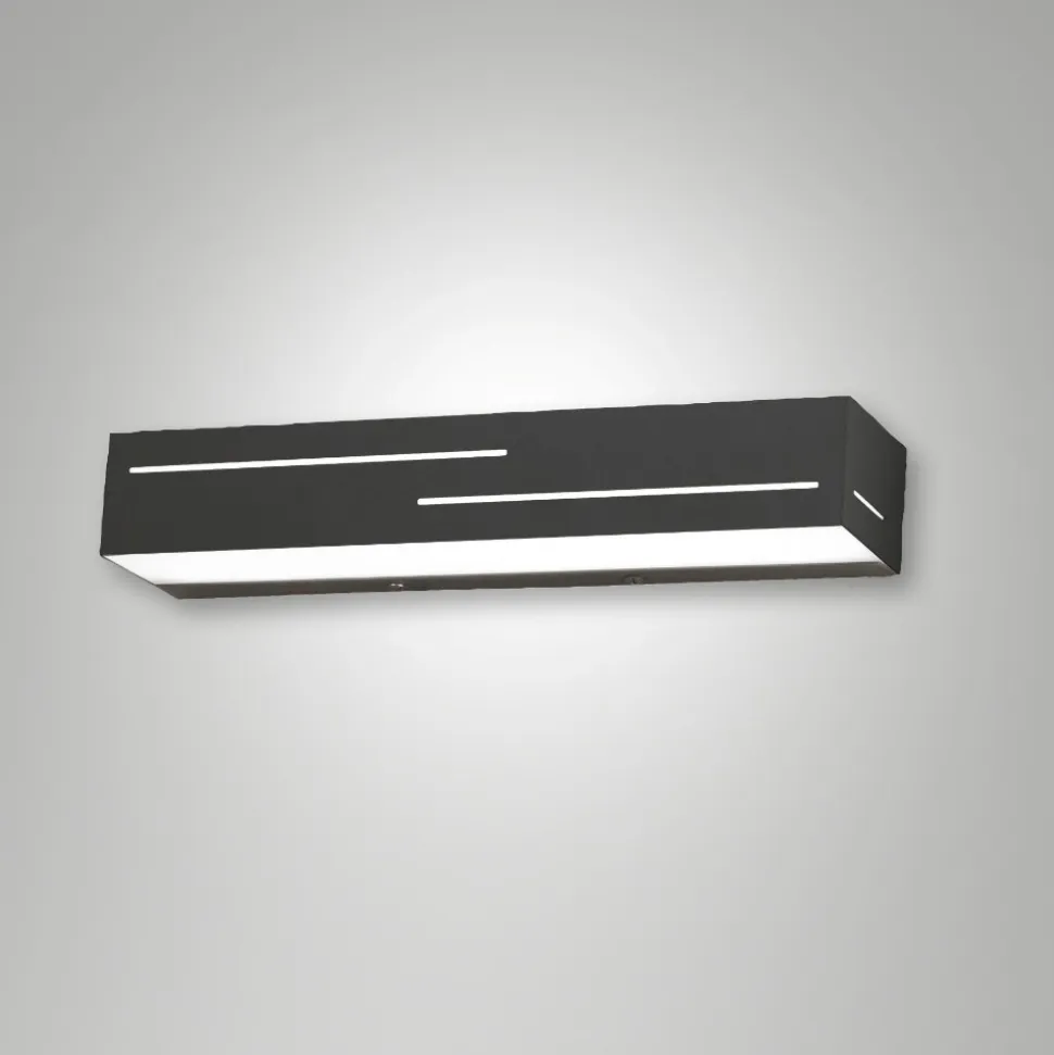 Applique da parete antracite rettangolare led 18w 3000k fabas luce bunny