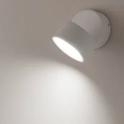 Applique da parete bianco led 12w 3000k orientabile isyluce focus var