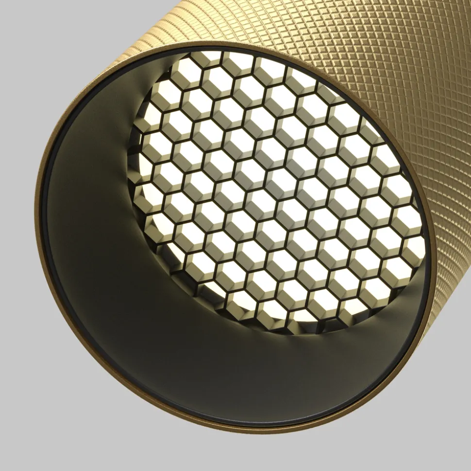 Applique da parete cilindro orientabile oro nero maytoni focus