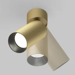 Applique da parete cilindro orientabile oro nero maytoni focus