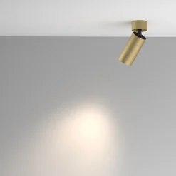 Applique da parete cilindro orientabile oro nero maytoni focus