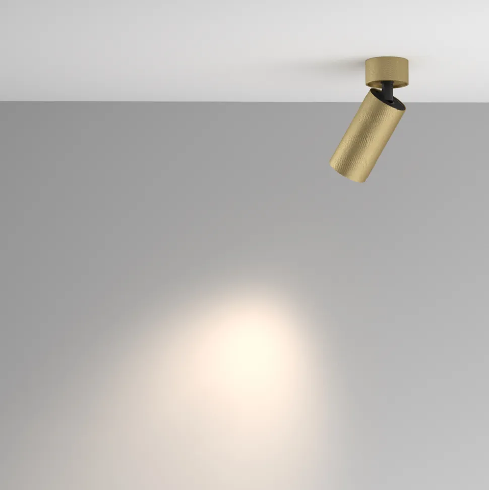 Applique da parete cilindro orientabile oro nero maytoni focus