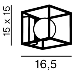 Applique da parete cube nero sfera bianca perenz illuminazione