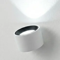 Applique da parete in gesso tondo bianco nero nasso sforzin