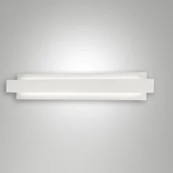 Applique da parete in vetro bianco moderna led 21w 3000k fabas regolo