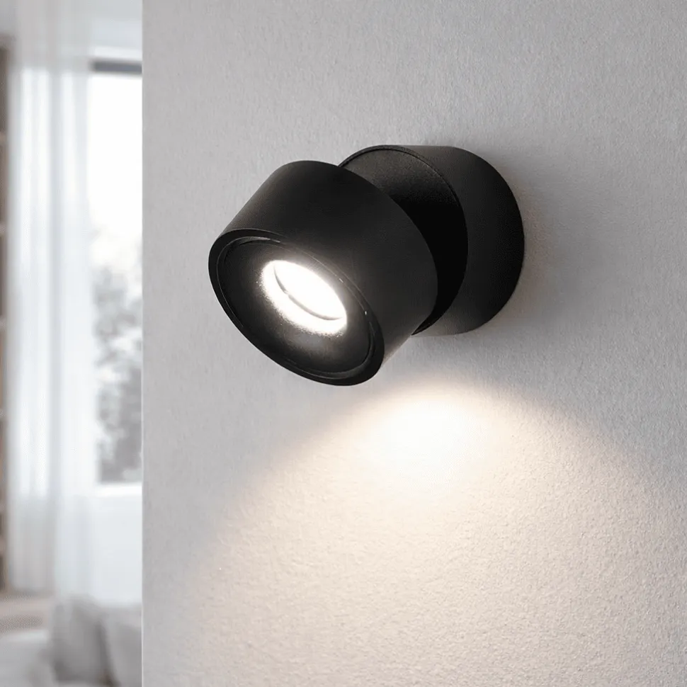 Applique da parete led 3000k nera orientabile vivida cyber