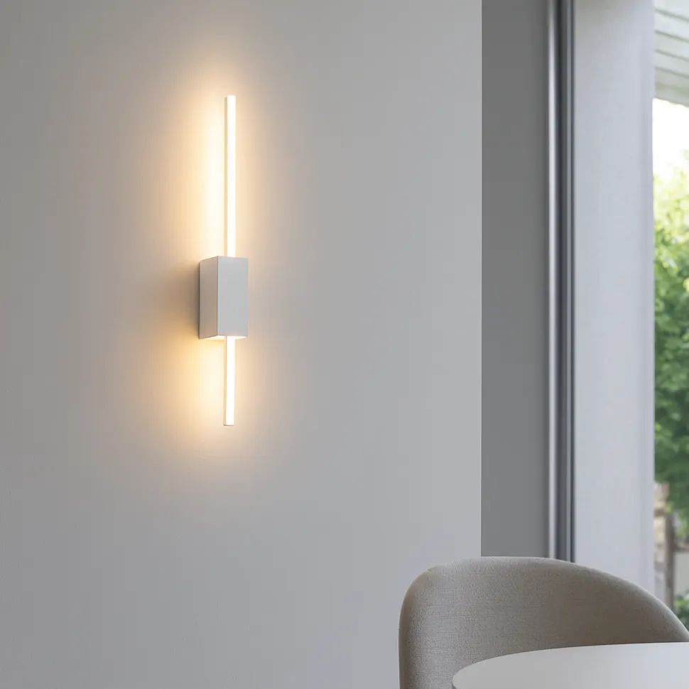 Applique da parete led 3000k ondaluce agos bianca minimalista orientabile