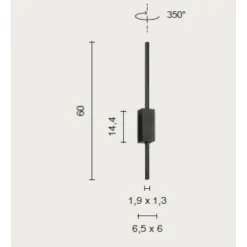 Applique da parete led 3000k ondaluce agos bianca minimalista orientabile