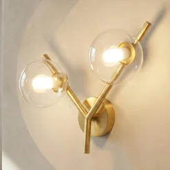 Applique da parete 2 luci oro moderna miloox camely
