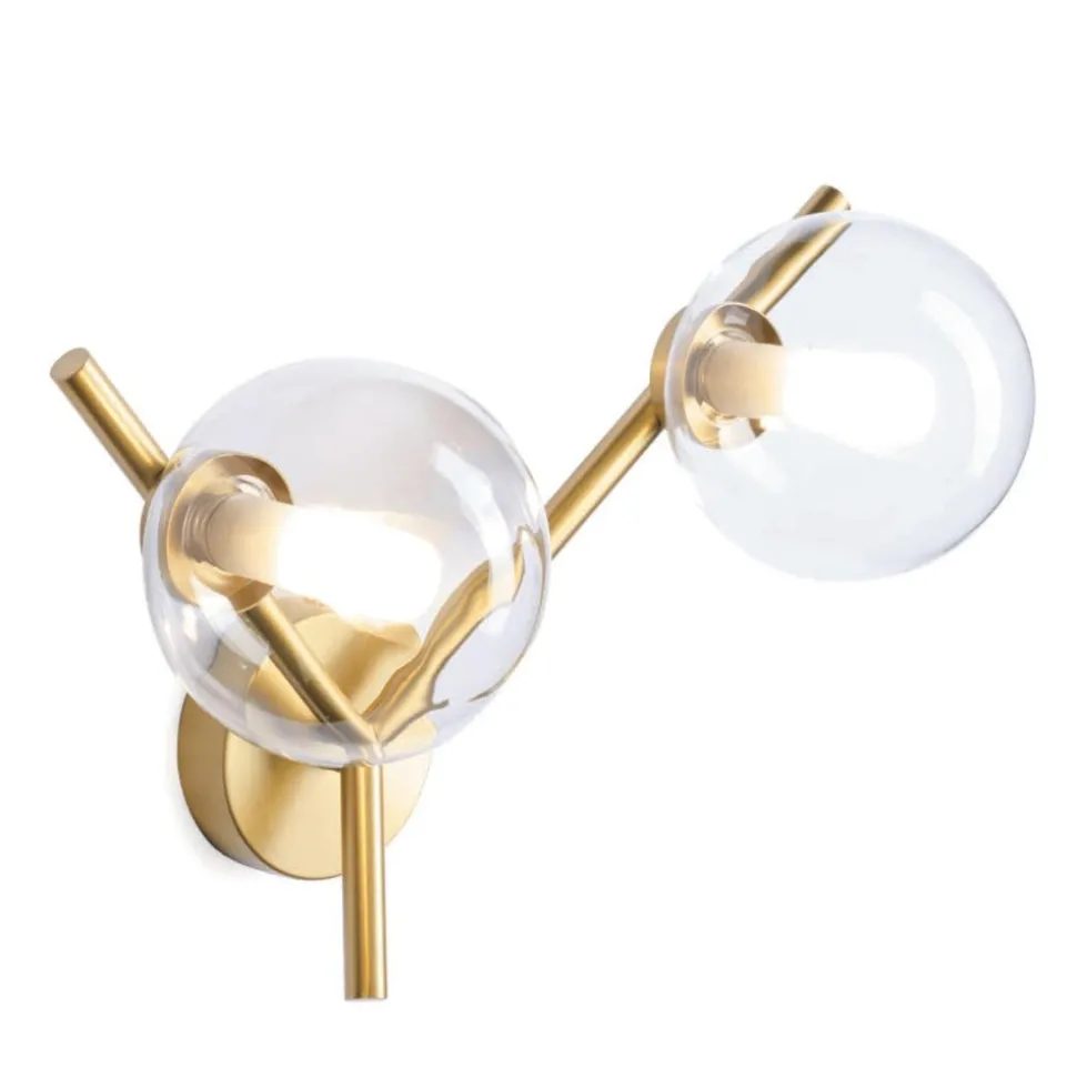 Applique da parete 2 luci oro moderna miloox camely