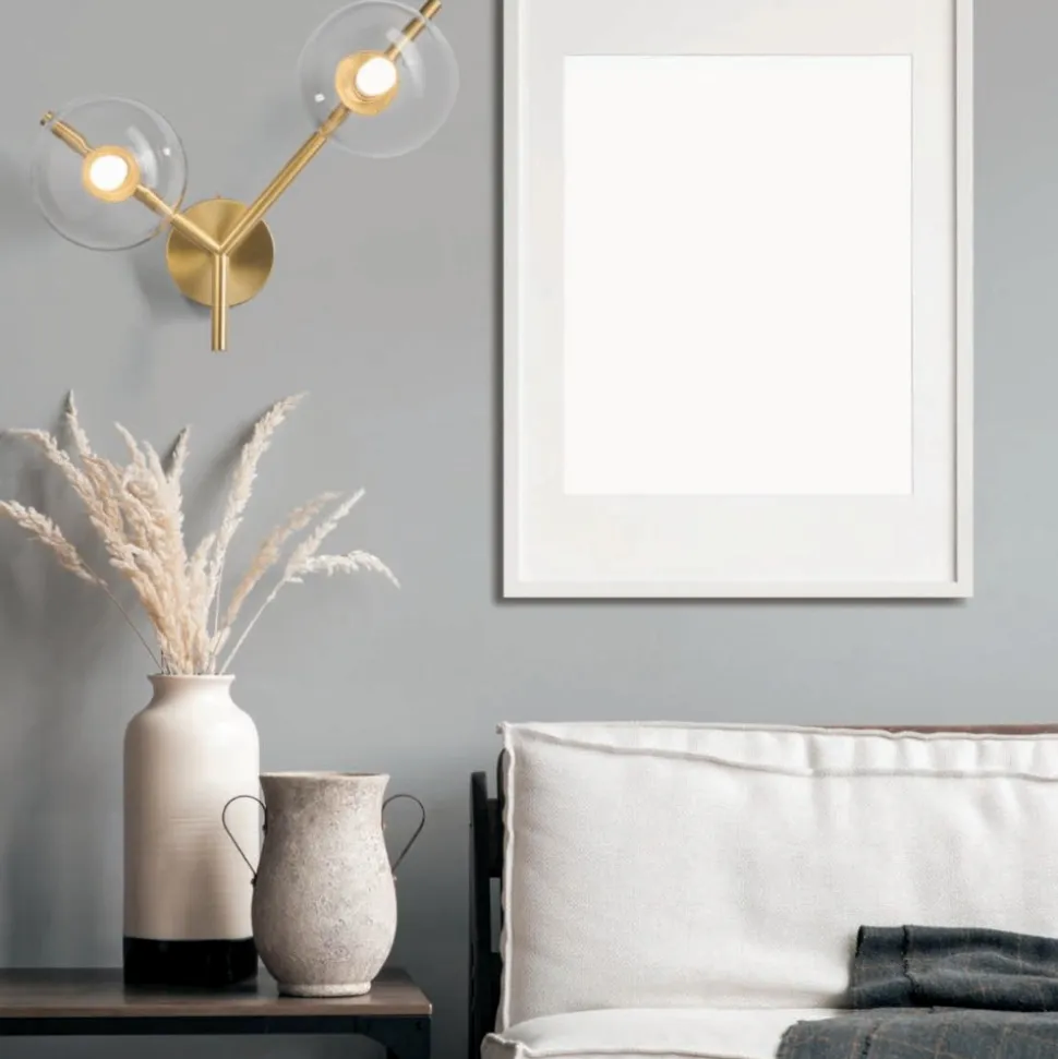 Applique da parete 2 luci oro moderna miloox camely