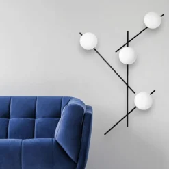 Applique da parete mikado miloox nero orientabile design moderno