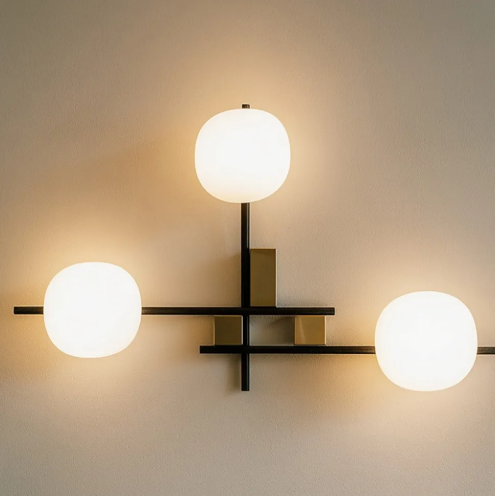 Applique da parete miloox lingotto moderna nero oro