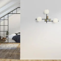 Applique da parete miloox lingotto moderna nero oro