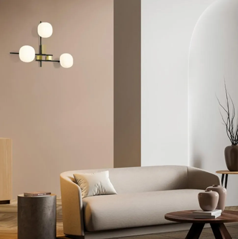 Applique da parete miloox lingotto moderna nero oro