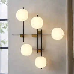 Applique da parete miloox lingotto nero oro per soggiorno