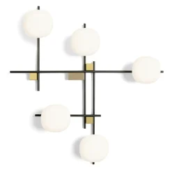 Applique da parete miloox lingotto nero oro per soggiorno