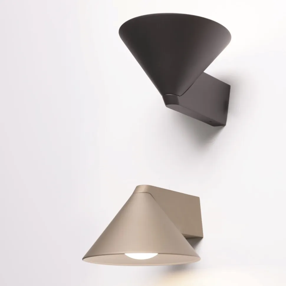 Applique da parete moderna cono antracite vivida luminelle