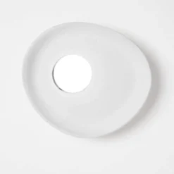 Applique da parete moderna ovale ceramica bianca vivida reloaux