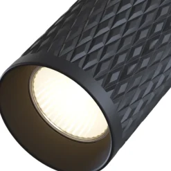 Applique da parete nero cilindro rigato orientabile maytoni focus