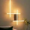 Applique da parete nero oro led 3200k design moderna