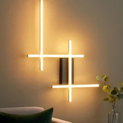 Applique da parete nero oro led 3200k design moderna