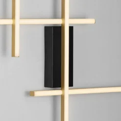 Applique da parete nero oro led 3200k design moderna