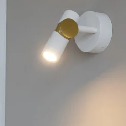 Applique da parete orientabile linea light goose bianco e oro
