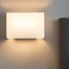 Applique da parete rettangolare tessuto bianco para hotel perenz