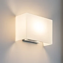 Applique da parete rettangolare tessuto bianco para hotel perenz