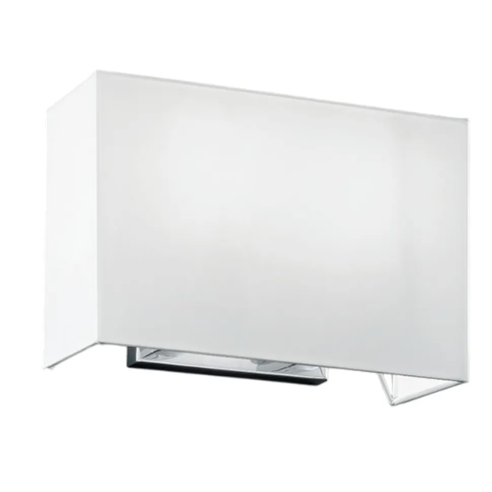 Applique da parete rettangolare tessuto bianco para hotel perenz
