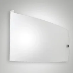 Applique design moderna vetro bianco curvo moa fabas luce