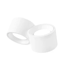 Applique di gesso bianco due luci rotonde sforzin nasso