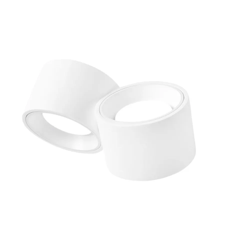 Applique di gesso bianco due luci rotonde sforzin nasso