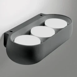 Applique di gesso grigio ral 7039 ovale moderna sforzin mysia