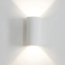 Applique di gesso isyluce per interni cilindro bianco