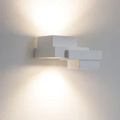 Applique di gesso 2 luci sopra sotto tecnico sforzin sibari