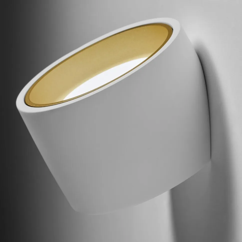 Applique di gesso rotonda bianco oro nasso sforzin