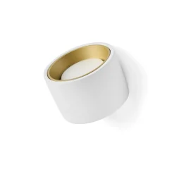 Applique di gesso rotonda bianco oro nasso sforzin