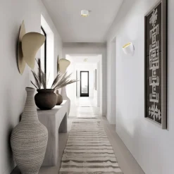 Applique di gesso rotonda bianco oro nasso sforzin