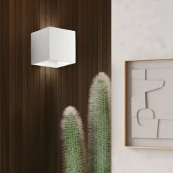 Applique di gesso squadrata cubo bianco per interni