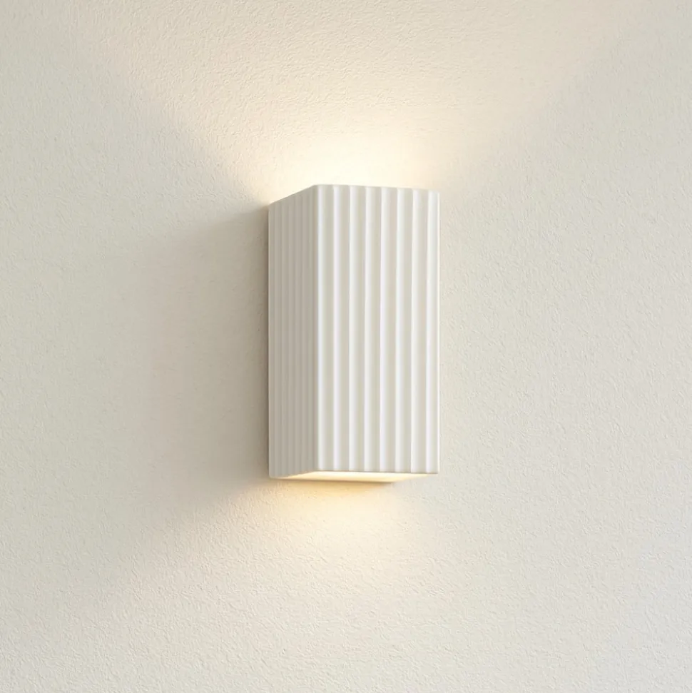 Applique di gesso squadrato bianco rigato isyluce gypsos